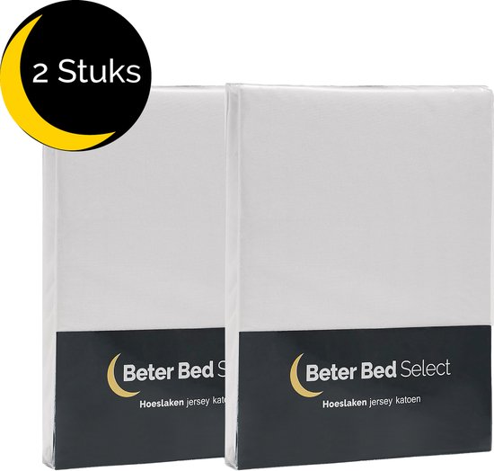 Beter Bed Select Hoeslaken Jersey - 2 stuks - 180 x 200/210/220 cm - Wit