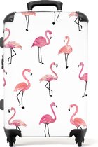 NoBoringSuitcases.com - Grote flamingo koffer - Kinderkoffer roze meisjes XL - Reiskoffer met 4 wielen kids - Trolley op wieltjes 60 liter - Rolkoffer groot kinderen - Ruimbagage valies 20kg - Bagagekoffer - Suitcase medium met slot - Large luggage