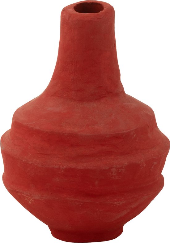 J-Line vase Pot Flute - papier mâché - rouge