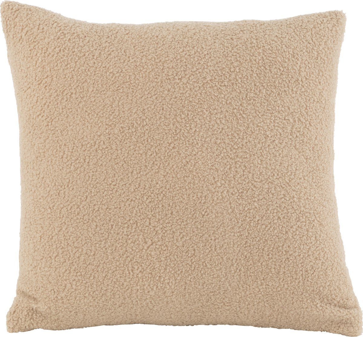 J-Line kussen Teddy Bouclé - polyester - donkerbeige