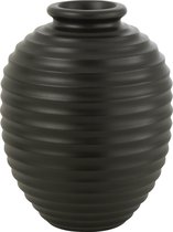 J-Line bloempot Ovaal - terracotta - zwart - large