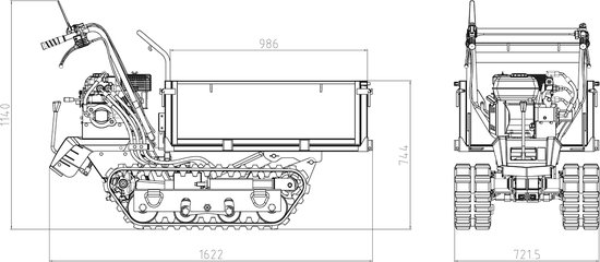 Rupsdumper vlakke kipbak 600kg 6,5pk 3+1R snelheden Torros MRP600H — afbeelding 5