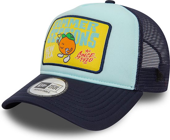 New Era Summer Sessions Patch Blue A-Frame Trucker Cap