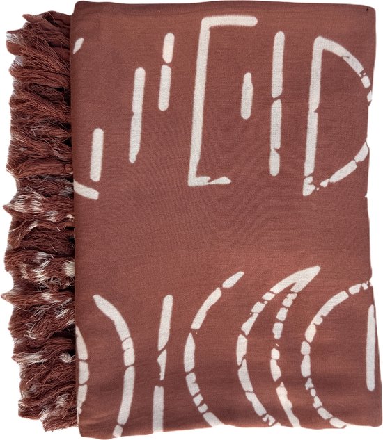 Sarong Moon - Handgemaakte Pareo Omslagdoek Omslagrok Strandlaken Dames Heren - Oranje Roest Bruin