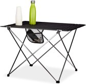 Inklapbare campingtafel met tas - lichtgewicht en compact - aluminium - zwart - outdoor - 51x73.5x54.5 cm camping table