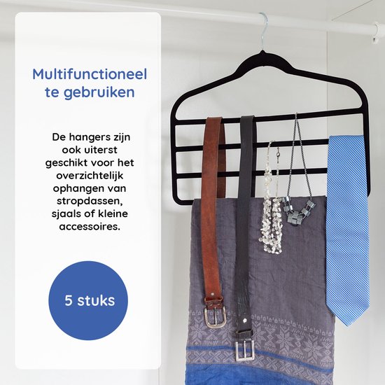 Luxe Broekhangers 4in1 5 Stuks Kast organiser Multifunctionele pantalonhanger bol