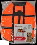 Oranje reddingsvest voor honden, model Marinus Coat van Flamingo, maat XL, met reflecterende strepen en draaggreep.