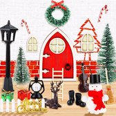 Kits d'ornements miniatures de Noël, Set de 19 pièces de porte de GNOME, porte de GNOME avec Accessoires de vêtements pour bébé, Set de porte Elf , Decor de Noël de dessin animé mignon pour la Home , le Garden, la fête, la Décoration de bureau