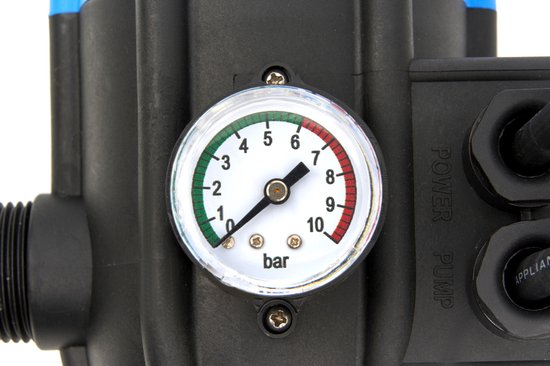 Monzana Drukschakelaar Pompcontrole Bar Indicator Kabel 10 bar Automatisch Tuin Waterpomp Waterleiding Groen Zwart