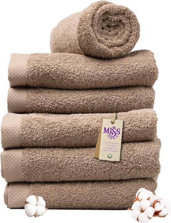 Miss Towels - Hotelhanddoek - Kastanjebruin - 50x100 - 5+1 Bundel