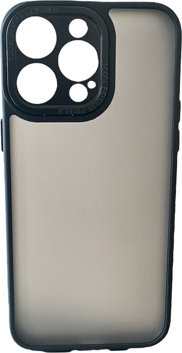 Backcover Military - Geschikt voor iPhone 14 Pro - Met Camera Protector - Stevige Case met Soft TPU-bumperranden - Zwart