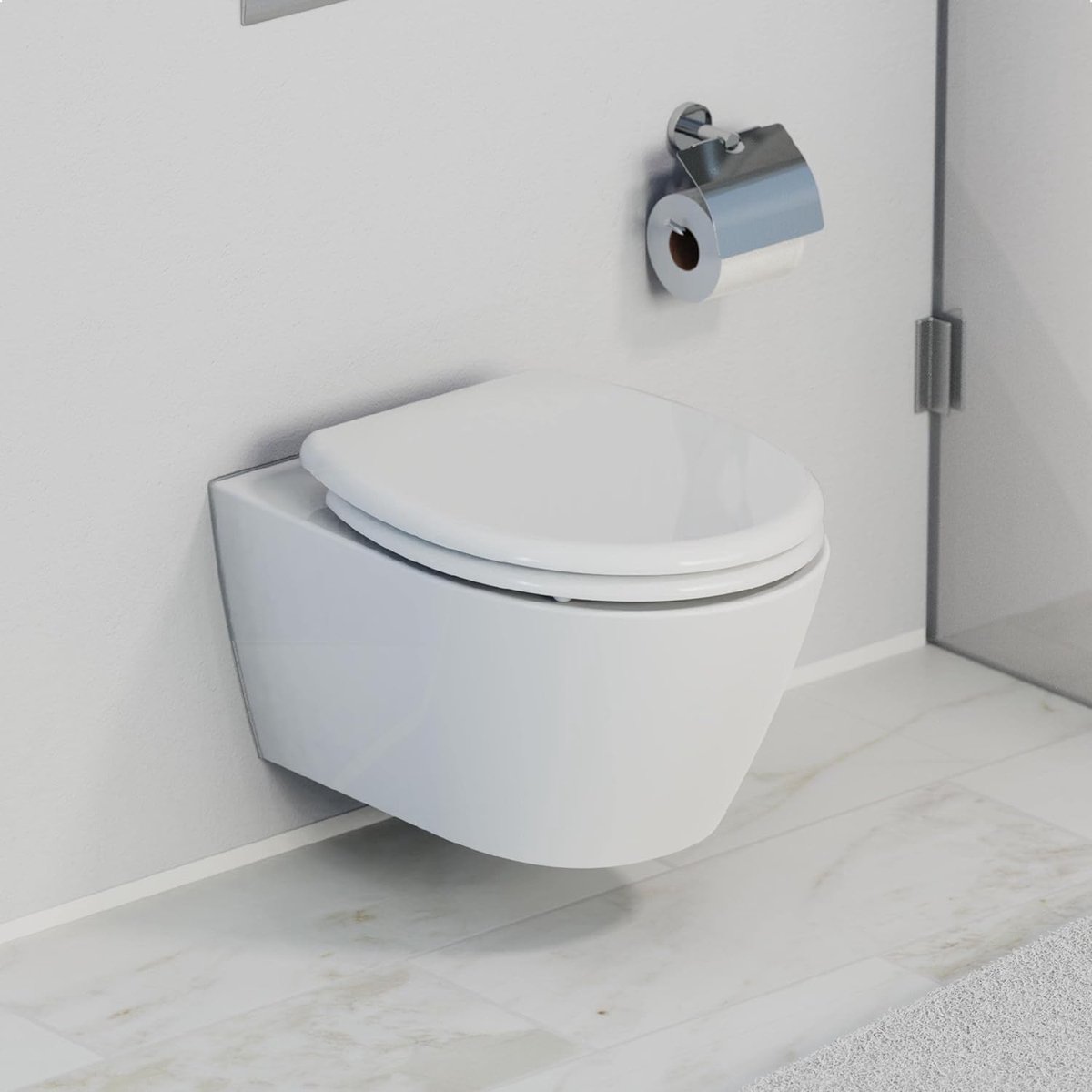 Goedkoopste Wc-bril Duroplast, toiletbril met softclosemechanisme en snelsluiting voor eenvoudige reiniging, geschikt voor alle gangbare toiletpotten, maximale belasting van de wc-bril 150 kg, wit