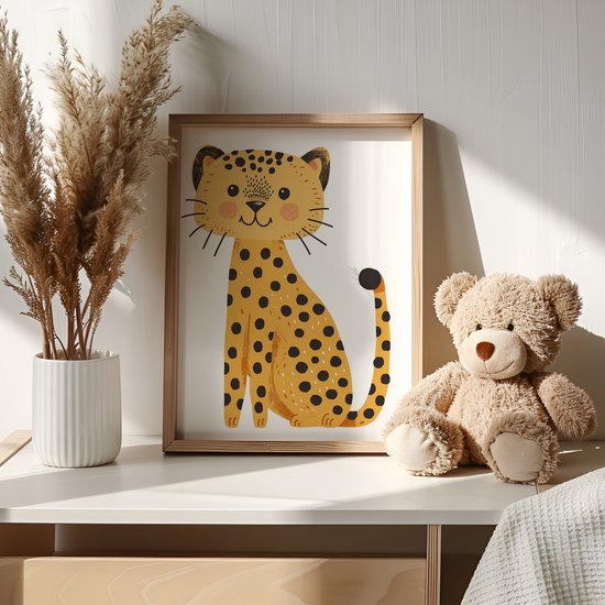 No Filter kinderkamer poster - Safari - Luipaard - Babykamer decoratie - 21x30 cm - A4 formaat - 1 stuks