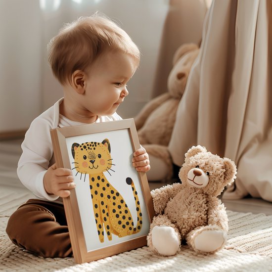 No Filter kinderkamer poster - Safari - Luipaard - Babykamer decoratie - 21x30 cm - A4 formaat - 1 stuks