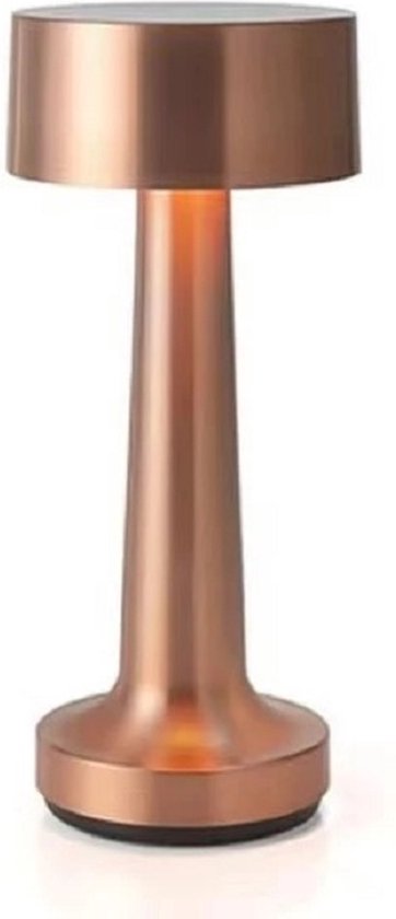 Luxe Tafel Lamp - Oplaadbaar en Dimbaar - Brons - Tafellamp - Nachtlamp Draadloos - Horeca kwaliteit