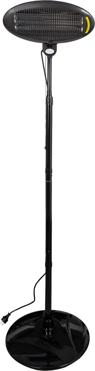Profiline Terrasverwarmer - 210 cm – Staand – Elektrisch - 650-2000W - Warmtestraler met statief – Heater – Veelzijdig - Veilig – met thermostaatregeling – Zwart