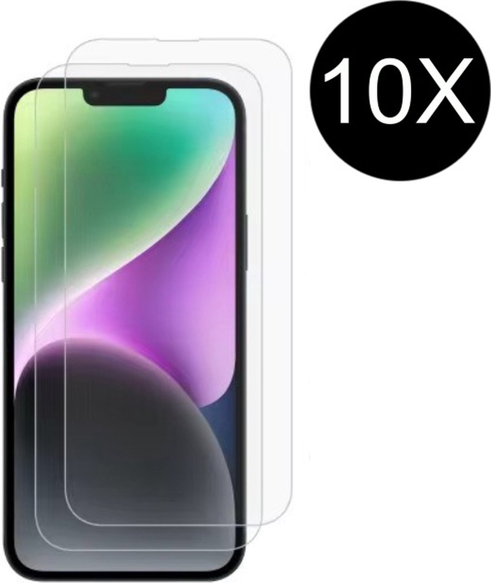 TG Techgrip - 10 Stuks Screenprotector Geschikt voor iPhone 15 Pro - 2.5 D 9H HD Diamond Glas Screen protector Tempered Glass Beschermglas geschikt voor iPhone 15Pro