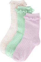 iN ControL 3pack RIB socks RUFFLE pastel 35/38