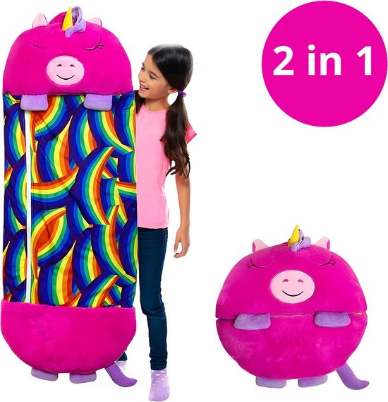 RS Goods Kinderslaapzak - 2 in 1 Kussen En Slaapzak - Slaapzak Voor Kinderen - Eenhoorn - Unicorn - Tot 5 jaar - Slaapzak Junior Tot 100cm Lichaamslengte - 100x50cm - Maat S