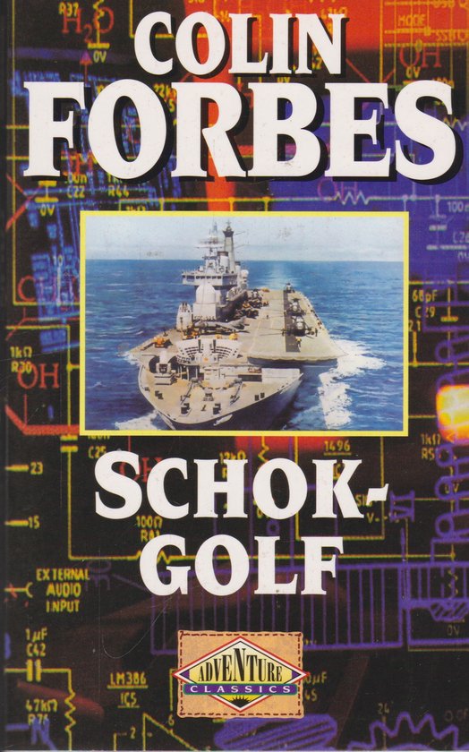 Omslag van COLIN FORBES Schokgolf. Een vliegdekschip vaart op zee.