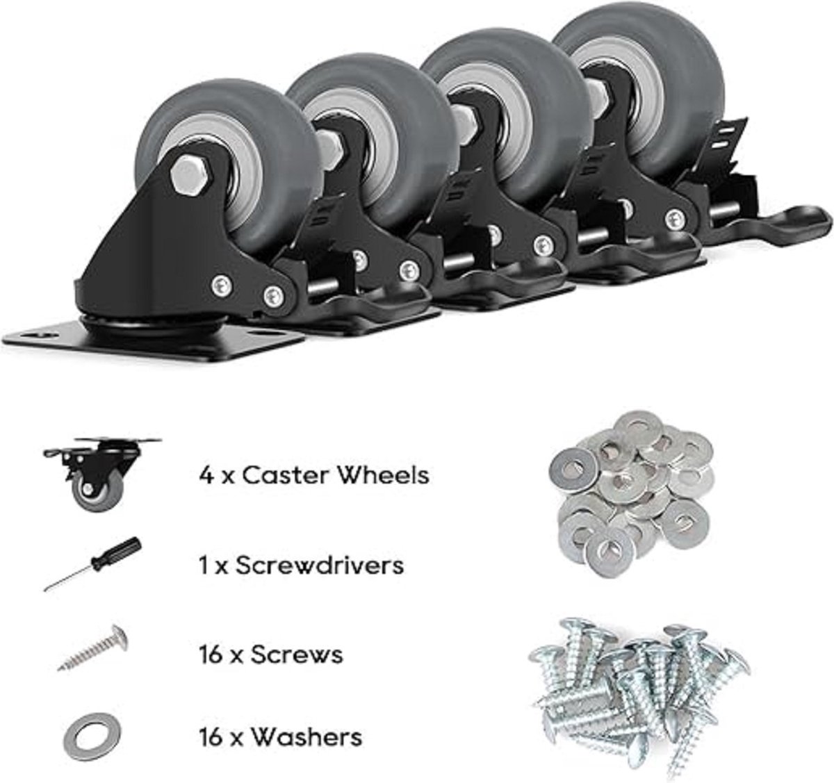 Heavy Duty Castors - Zwaarlast Zwenkwielen / Trolley Wielen voor Meubels 4