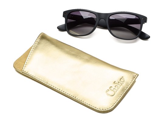 Chabo Bags - Sunglass holder - Zonnenbrilhoesje - Leer - Licht Goud