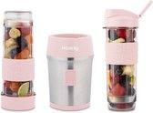 Mini Blender / Smoothie Maker Compact, 570 ml, BPA-vrij, 2 flessen met reisdeksel, 4 roestvrijstalen messen