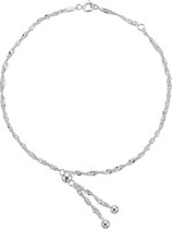 Lucardi Dames Gerecycled zilveren enkelband - Enkelbandje - 925 Zilver - Zilverkleur