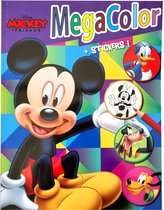 MegaColor - Disney Mickey - Kleurboek + 1 vel stickers - 120 kleurplaten