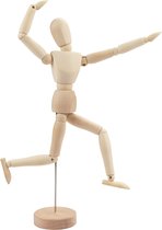 Poupée en bois 30,5 cm poupée en bois mannequin de corps humain avec support liens réglables poupée dessin poupée mannequin en bois homme pour dessin peinture art modèle figure