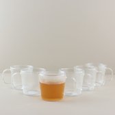 Tasses à café OTIX - Verres à thé - Verres côtelés - Relief - Set de 6 - 300 ml - Glas - ROSE