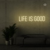 Led Neonbord - Led Neonverlichting - Life Is Good - Warm Wit- 75cm * 22cm