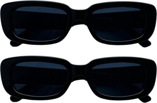 Combi-deal: Hippe bril - 2x zwart - Festival bril / Rave bril / Techno bril / accessoires / feest bril / gekke bril / verkleed bril
