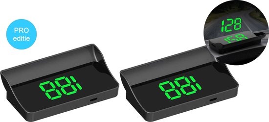 2x TechEssentials HUD GPS - Snelheidsmeter - Auto | Head Up Displays - USB - Groen