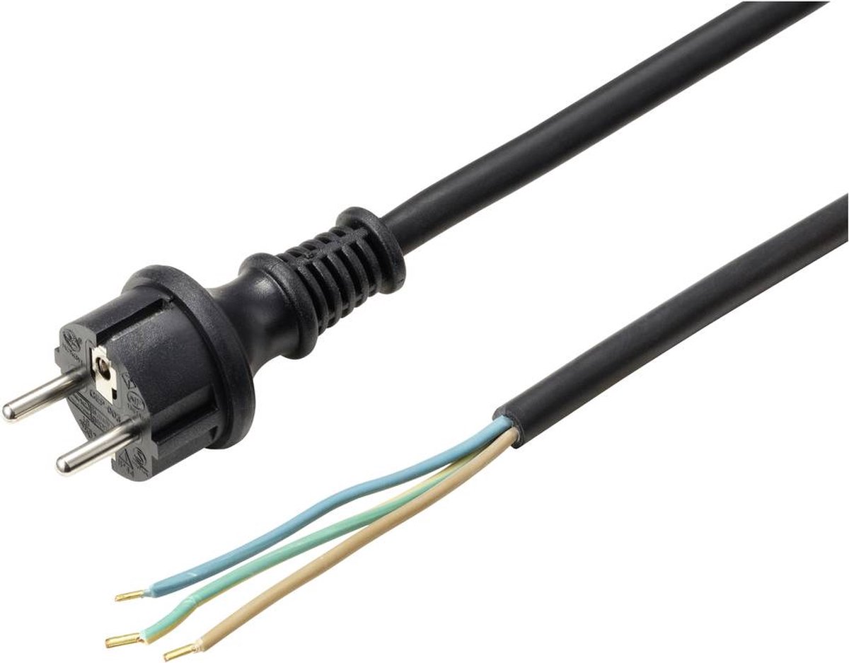 Sygonix SY-6029114 Aansluitkabel Stroom Zwart 10.00 m