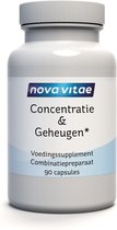 Nova Vitae - Concentratie & Geheugen - Ginkgo Biloba - Glidkruid - L-Theanine - Omega 3 - 90 capsules