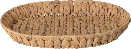 Broodmand ovaal - zwart - 43 x 35 x 12 cm - mandje rotan/riet | Fun en Feest