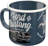 Retro geëmailleerde mok, 360 ml, Ford Mustang - The Boss - cadeau-idee voor fans van Ford-accessoires, campingbeker, vintage design