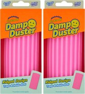 Scrub Daddy Damp Duster - Roze - 2 Stuks - Vochtige Stofspons - Schoonmaakspons - Wonderspons