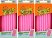 Scrub Daddy Damp Duster - Rose - 3 pièces - Éponge à poussière humide - Éponge de nettoyage - Éponge Wonder
