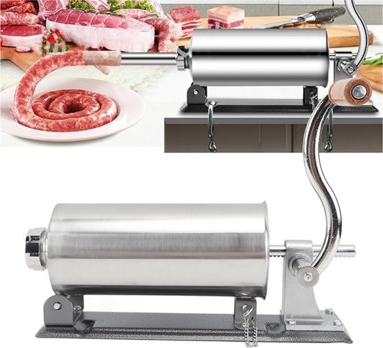 Worst machine worst vuller handmatige worst vulmachine roestvrijstalen worst pers worst spuit vleesmolen voor hand push worst maken worst tool (Size : 23cm