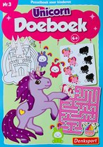 Denksport - Nr. 3 - Unicorn Doeboek - 4+ - Puzzelboek voor kinderen - Denksport junior - Puzzelboek - Kleurboek - Puzzels kinderen - Dot tot dot - Varia puzzelboek voor kinderen