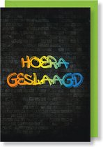MGPcards - 6 Wenskaarten met gekleurde envelop - Geslaagd - Hoera - 11,5 x 17 cm