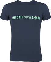 Emporio Armani O-hals shirt megalogo blauw - XL