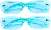 Offre combinée : Lunettes hip - 2x bleu - Lunettes Festival / Lunettes rave / Lunettes Techno / accessoires / lunettes de fête / lunettes folles / lunettes de déguisement