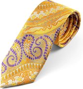 Cravate Soie Motif Paisley Jaune