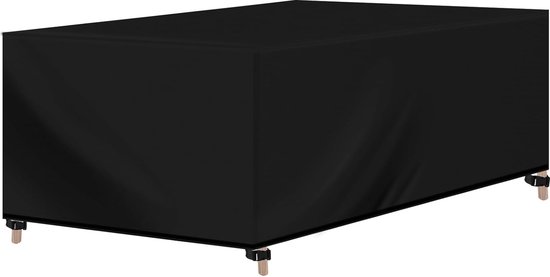 DKHLYB Housse Salon de Jardin 420D Oxford Tissu Housse de Protection pour Mobilier Housse de Table de Jardin Imperméable Bâche de Protection avec Corde et Boucle Verrouillage Noir 140x90x75cm
