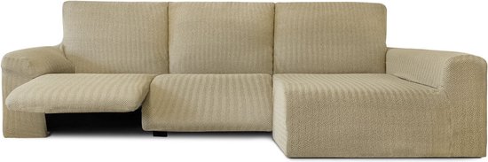 Hoes voor chaise longue met lange armleuning rechts Eysa JAZ Beige 180 x 120 x 360 cm