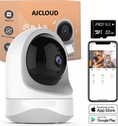 1080P Huisdiercamera met App - SD-card - 360° Camera - - Hondencamera - Babyfoon - Petcam - Nachtvisie - Alarm - IOS & Android - Two-way audio