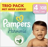 Couches Pampers Harmonie - Taille 4 (9kg-14kg) - 108 Couches - Boîte mensuelle